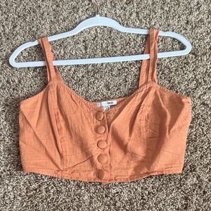 Amuse Society Terracotta Buttoned Crop Top